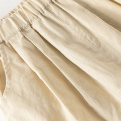 Dave&Bella Summer Toddler Girls Comfortable Purple/Khaki Straight-leg Wide Soft Long Pants