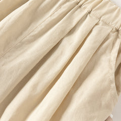 Dave&Bella Summer Toddler Girls Comfortable Purple/Khaki Straight-leg Wide Soft Long Pants