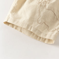 Dave&Bella Summer Toddler Girls Comfortable Purple/Khaki Straight-leg Wide Soft Long Pants