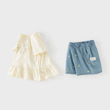 Dave&Bella Summer Toddler Girls Charming Yellow Short Sleeve Comfortable Top Short Sets