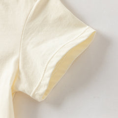 Dave&Bella Summer Toddler Girls Charming Yellow Short Sleeve Comfortable Top Short Sets