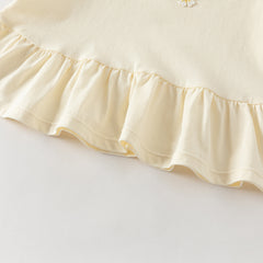 Dave&Bella Summer Toddler Girls Charming Yellow Short Sleeve Comfortable Top Short Sets