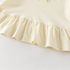 Dave&Bella Summer Toddler Girls Charming Yellow Short Sleeve Comfortable Top Short Sets