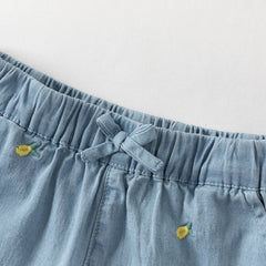 Dave&Bella Summer Toddler Girls Charming Yellow Short Sleeve Comfortable Top Short Sets