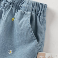 Dave&Bella Summer Toddler Girls Charming Yellow Short Sleeve Comfortable Top Short Sets