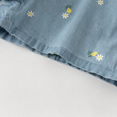 Dave&Bella Summer Toddler Girls Charming Yellow Short Sleeve Comfortable Top Short Sets