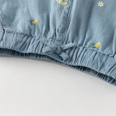 Dave&Bella Summer Toddler Girls Charming Yellow Short Sleeve Comfortable Top Short Sets