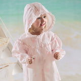 Dave&Bella Toddler Girls Summer Cute Pink Fruit Print Lightweight Outdoor Sunscreen Jackets