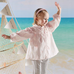 Dave&Bella Toddler Girls Summer Cute Pink Fruit Print Lightweight Outdoor Sunscreen Jackets