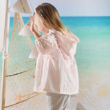 Dave&Bella Toddler Girls Summer Cute Pink Fruit Print Lightweight Outdoor Sunscreen Jackets