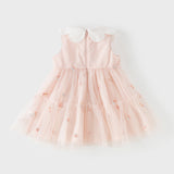 Dave&Bella Toddler Girls Summer Sweet Pink Sleeveless Soft Mesh Dress(wallet bag)