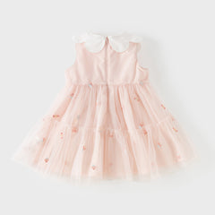 Dave&Bella Toddler Girls Summer Sweet Pink Sleeveless Soft Mesh Dress(wallet bag)