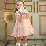 Dave&Bella Toddler Girls Summer Sweet Pink Sleeveless Soft Mesh Dress(wallet bag)