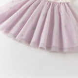 Dave&Bella Toddler Girls Summer Elegant Swan Purple Mesh A-line Princess