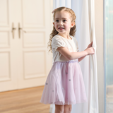 Dave&Bella Toddler Girls Summer Elegant Swan Purple Mesh A-line Princess