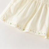 Dave&Bella Toddler Girls Summer Sweet Beige Flutter Sleeve Lightweight Soft Outfit Sets