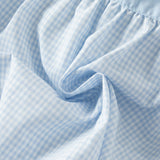 Dave&Bella Summer Toddler Girls Cute Blue White Plaid Breathable Waist Shorts