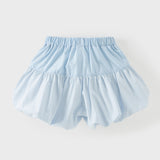 Dave&Bella Summer Toddler Girls Cute Blue White Plaid Breathable Waist Shorts