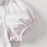 Dave&Bella Summer Toddler Girls Purple/White Doll Collar Breathable Cotton T-shirts