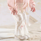 Dave&Bella Toddler Girls Summer Grey Pink/Beige Comfortable Stretchable Casual Pants
