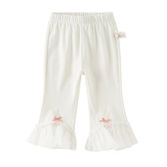 Dave&Bella Toddler Girls Summer Grey Pink/Beige Comfortable Stretchable Casual Pants