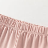 Dave&Bella Toddler Girls Summer Grey Pink/Beige Comfortable Stretchable Casual Pants