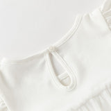 Dave&Bella Summer Toddler Girls Elegant Beige Flutter Sleeve Mesh Dress-style T-shirts