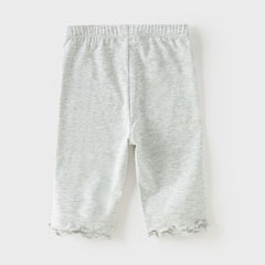 Dave&Bella Toddler Girls Summer Beige/Light Grey Comfortable Slim Versatile Pants