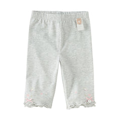 Dave&Bella Toddler Girls Summer Beige/Light Grey Comfortable Slim Versatile Pants