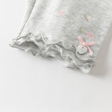 Dave&Bella Toddler Girls Summer Beige/Light Grey Comfortable Slim Versatile Leggings