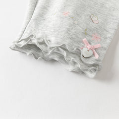 Dave&Bella Toddler Girls Summer Beige/Light Grey Comfortable Slim Versatile Pants