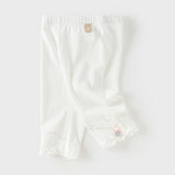 Dave&Bella Toddler Girls Summer Beige/Light Grey Comfortable Slim Versatile Leggings