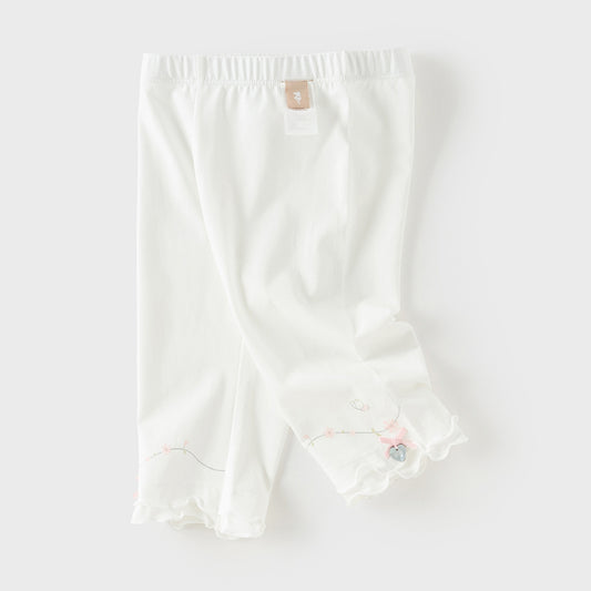 Dave&Bella Toddler Girls Summer Beige/Light Grey Comfortable Slim Versatile Pants