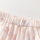 Dave&Bella Summer Toddler Girls Heart Print/Flower Print Straight-leg Casual Pants