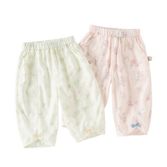 Dave&Bella Summer Toddler Girls Heart Print/Flower Print Straight-leg Casual Pants