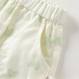 Dave&Bella Summer Toddler Girls Heart Print/Flower Print Straight-leg Casual Pants