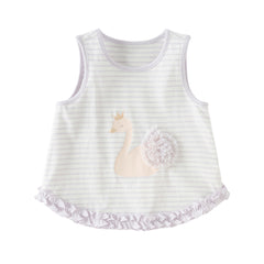 Dave&Bella Toddler Girls Summer Purple Striped/Pink Flower Lightweight Tank Tops