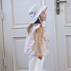 Dave&Bella Summer Toddler Girls Fashion Floral Sleeveless Breathable Top Pant Suits