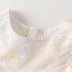 Dave&Bella Summer Toddler Girls Fashion Floral Sleeveless Breathable Top Pant Suits