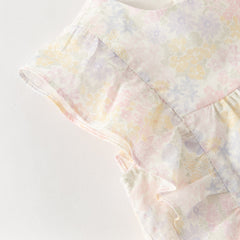 Dave&Bella Summer Toddler Girls Fashion Floral Sleeveless Breathable Top Pant Suits