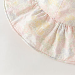 Dave&Bella Toddler Girls Summer Adorable Floral Print Breathable Cotton Sunscreen Hats