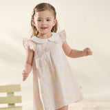 Dave&Bella Toddler Girls Summer Light Pink Floral Sleeveless Soft Cotton A-line Daily Dress