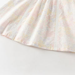 Dave&Bella Toddler Girls Summer Light Pink Floral Sleeveless Soft Cotton A-line Daily Dress