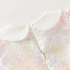 Dave&Bella Toddler Girls Summer Light Pink Floral Sleeveless Soft Cotton A-line Daily Dress