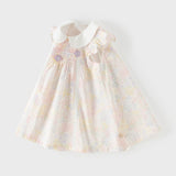 Dave&Bella Toddler Girls Summer Light Pink Floral Sleeveless Soft Cotton A-line Daily Dress
