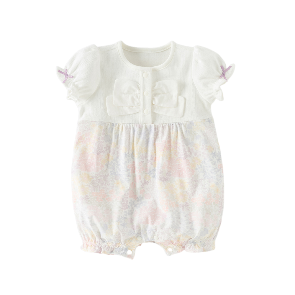 Dave&Bella Baby Girls Summer Adorable Floral Print Comfortable Indoor Rompers