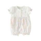 Dave&Bella Baby Girls Summer Adorable Floral Print Comfortable Indoor Rompers