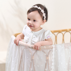 Dave&Bella Baby Girls Summer Adorable Floral Print Comfortable Indoor Rompers