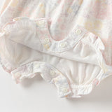 Dave&Bella Baby Girls Summer Adorable Floral Print Comfortable Indoor Rompers