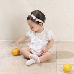 Dave&Bella Baby Girls Summer Adorable Floral Print Comfortable Indoor Rompers